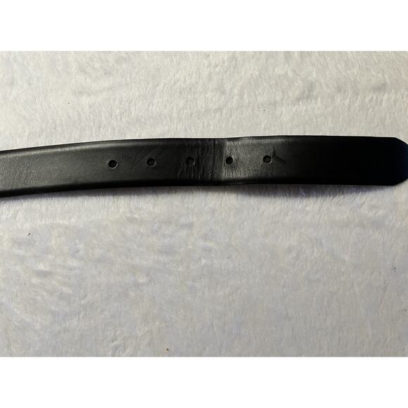 Eddie Bauer Mens 40 Black Genuine Leather Dress Belt Silver Gold Brass Buckle - Picture 15 of 15